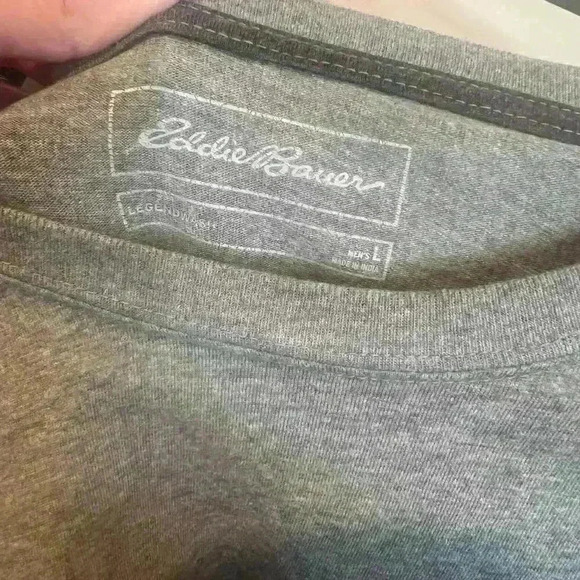 Eddie Bauer Sz L Men's Gray Long Sleeve Shirt - Picture 3 of 4